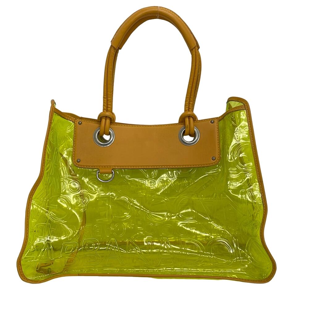 Dolce & Gabbana DOLCE&GABBANA Tote Bag Green Light Brown Vinyl Leather